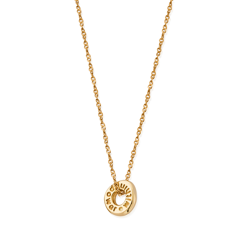 Tiny Twisted Rope Chain Power Within Necklace - Gold - GNTRC3461