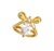 Amelia Bow Ring, Clear CZ - Gold - AS22TRR90