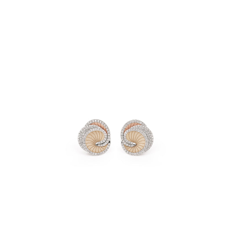 Hypnose Earrings - 18ct Natural Beige, Pink Champagne & White Ice Gold