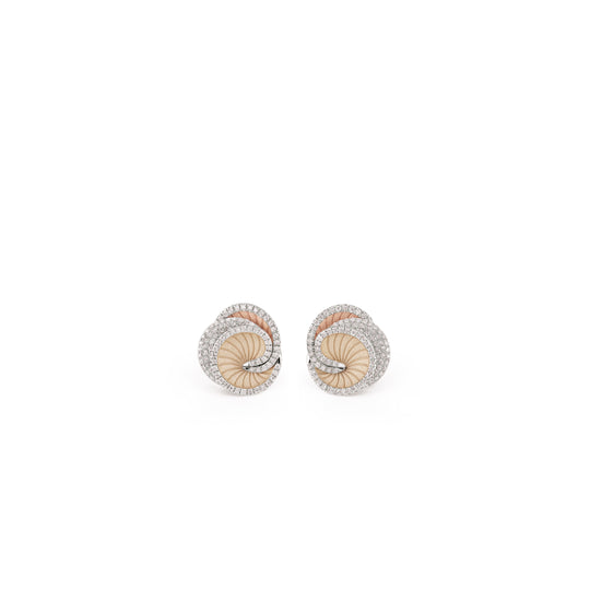 Hypnose Earrings - 18ct Natural Beige, Pink Champagne & White Ice Gold