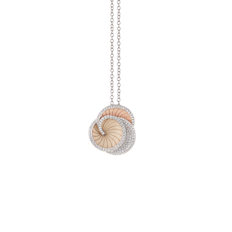 Hypnose Pendant - 18ct Natural Beige, Pink Champagne & White Ice Gold