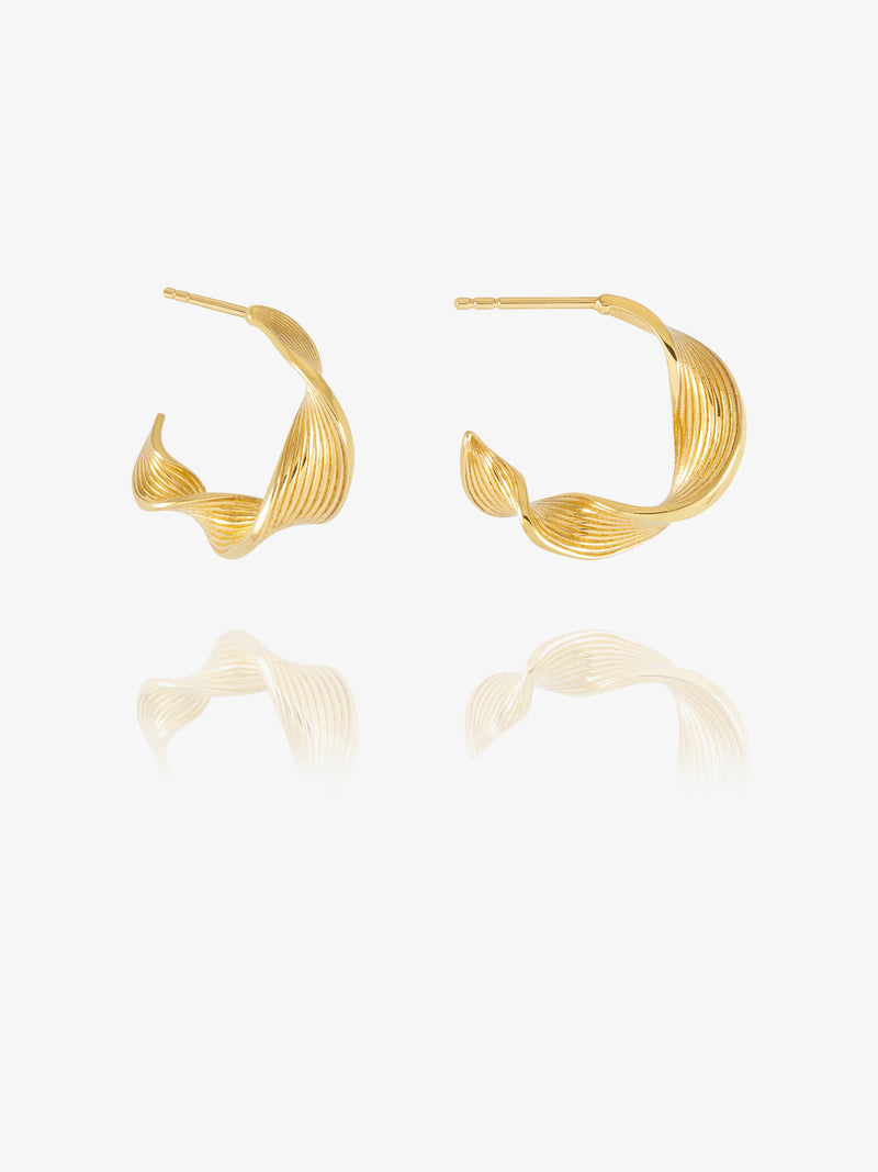 Twisted Hoop Earrings - Gold - GRE10GP