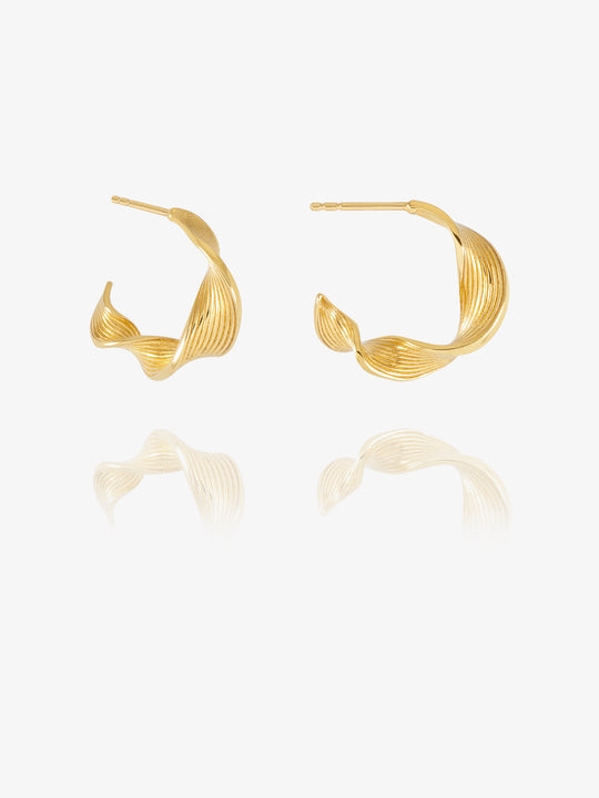 Twisted Hoop Earrings - Gold - GRE10GP