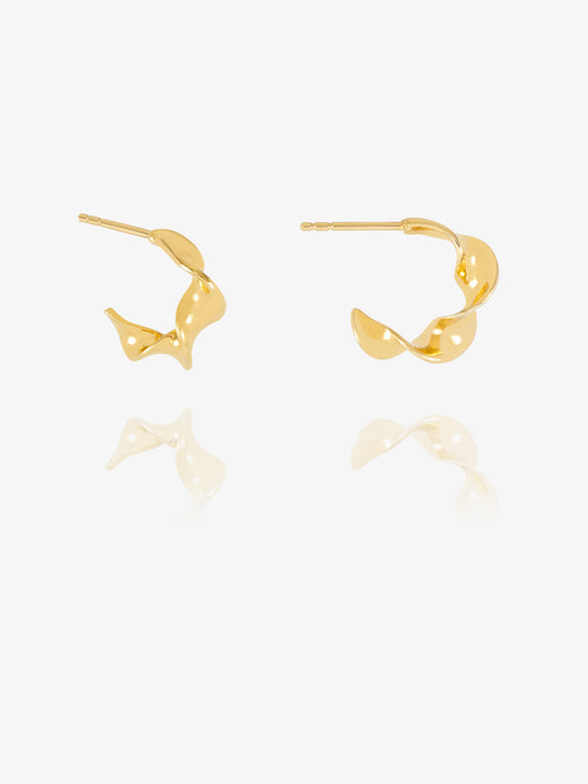 Small Twisted Hoop Earrings - Gold - GRE11GP