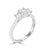 Platinum Emerald Cut Trilogy Ring - 1.15ct