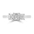 Platinum Emerald Cut Trilogy Ring - 1.15ct
