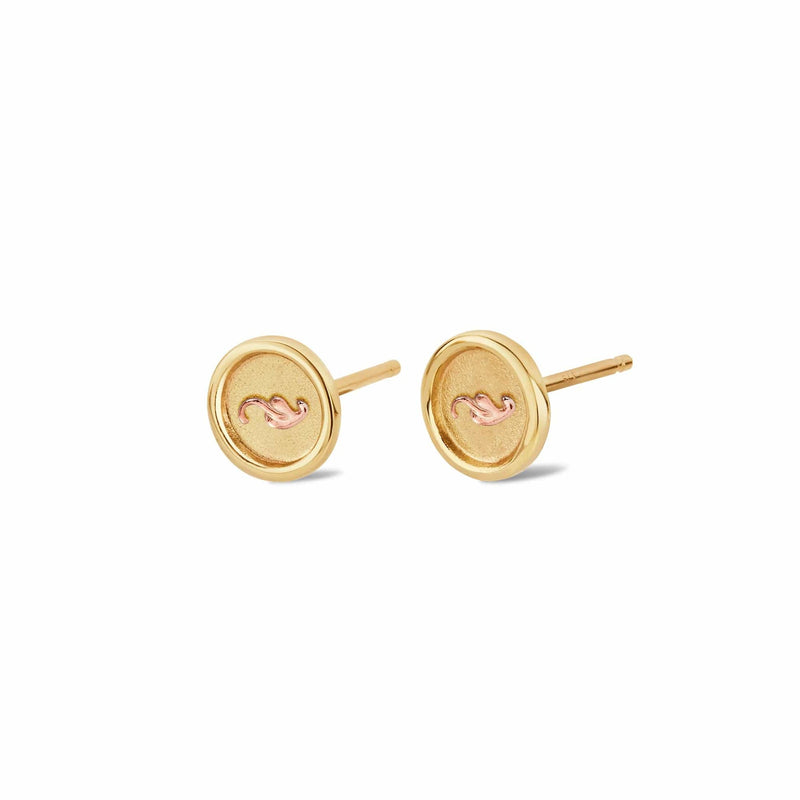 Insignia Stud Earrings - 9ct Gold - GTOL0327
