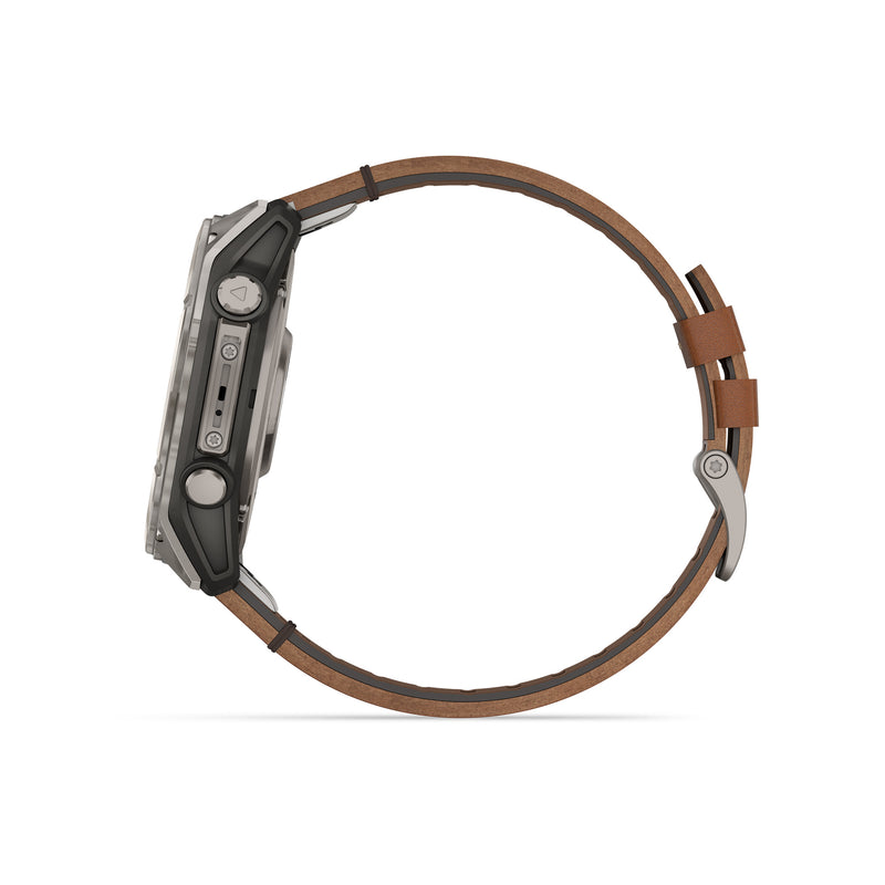 Fenix 8 GPS Smartwatch, 51mm - Titanium with Chestnut Leather Band - 010-02905-40