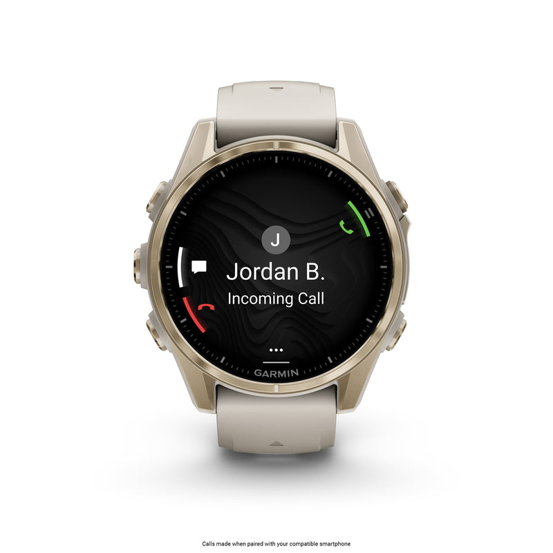 Fenix 8 GPS Smartwatch, 43mm - Soft Gold with Limestone Leather Band - 010-02903-40
