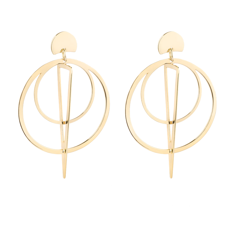 Sundials Earrings - Gold