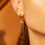 Starburst Chain Drop Hoop Earrings - Gold - SPG-152