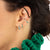 Green Stone Huggie Hoop & Tiny Stud Set Of Earrings - Silver - SPESSS185-384