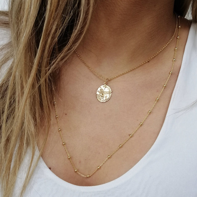 Sagittarius Zodiac Necklace - Gold - SPCNGSAG-1