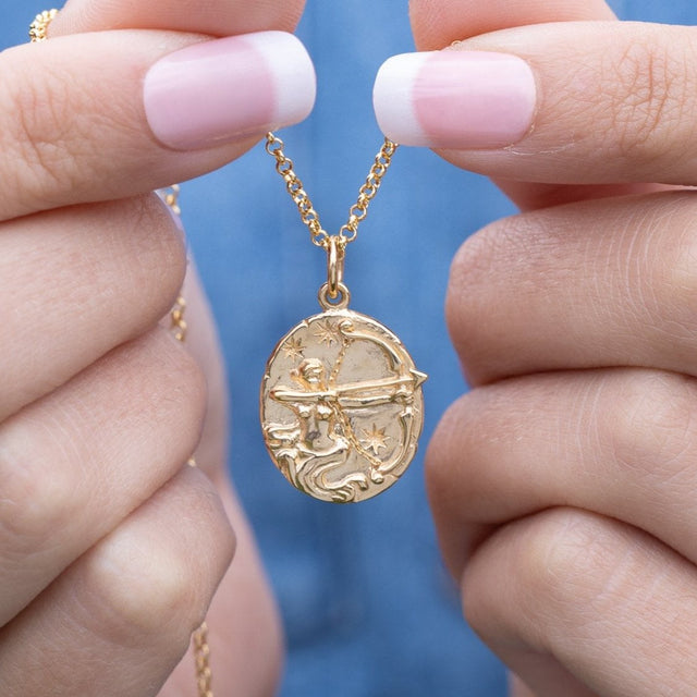 Sagittarius Zodiac Necklace - Gold - SPCNGSAG-1