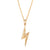 Lightning Bolt Necklace - Gold - SPG-118-226