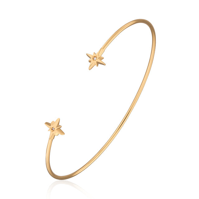Starburst Open Bangle - Gold - SPG-111