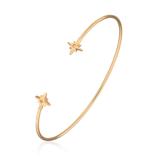 Starburst Open Bangle - Gold - SPG-111