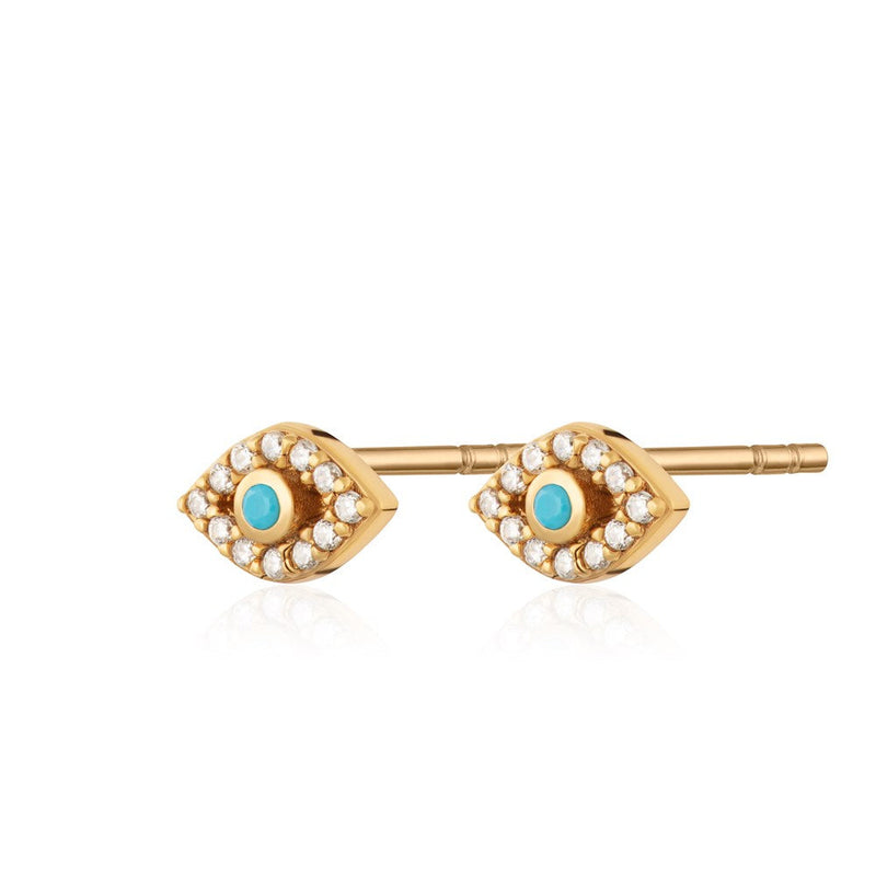 Evil Eye Stud Earrings - Gold - SPG-224