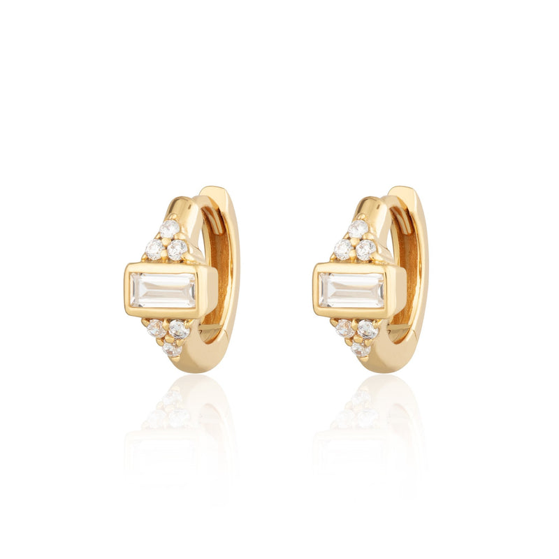 Audrey Huggie Hoop Earrings - Gold - SPG-274