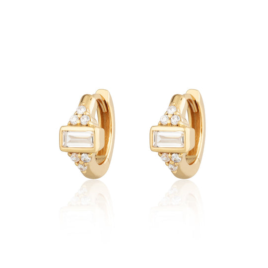 Audrey Huggie Hoop Earrings - Gold - SPG-274