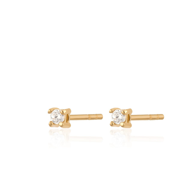 Teeny Tiny Stud Earrings - Gold/CZ - SPESGS142