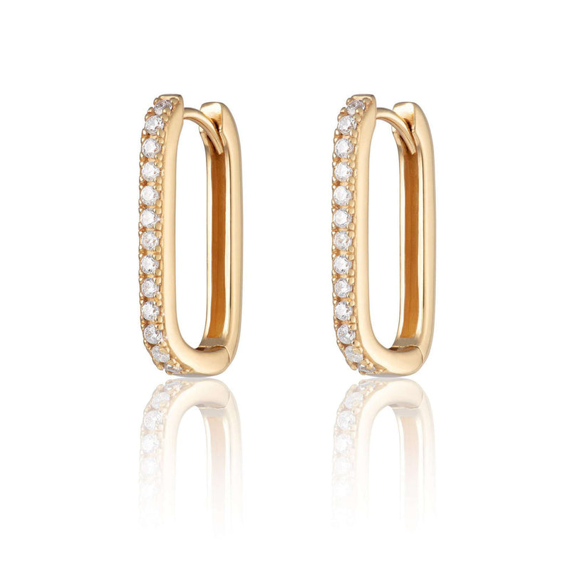 Oval Hoop Earrings - Gold - SPG-208
