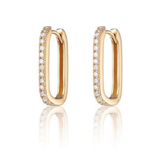 Oval Hoop Earrings - Gold - SPG-208