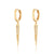 Sparkling Spike Hoop Earrings - Gold - SPG-235