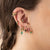 Green Stone Huggie Hoop & Tiny Stud Set Of Earrings - Gold - SPESGS185-384