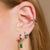 Audrey Huggie Hoop Earrings - Gold/Green - SPG-91
