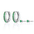 Green Stone Huggie Hoop & Tiny Stud Set Of Earrings - Silver - SPESSS185-384
