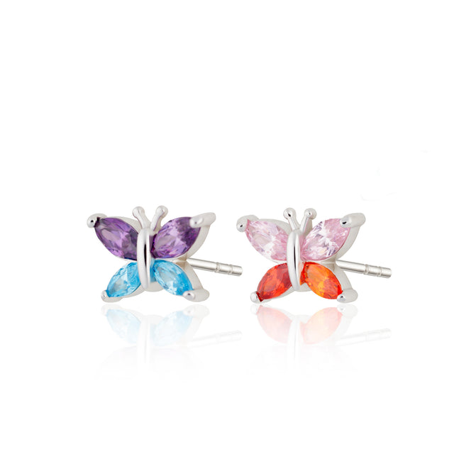 Hannah Martin Colour Pop Butterfly Earrings - Silver - SPS-423