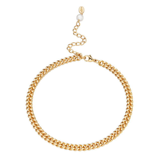 Curb Chain Anklet - Gold - SPG-347