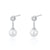 Pearl Drop Stud Earrings - Silver - SPS-410