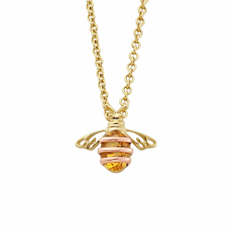 Nature's Wonder Honey Bee Citrine Pendant - 9ct Yellow Gold - HNBCP