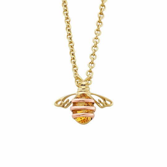 Nature's Wonder Honey Bee Citrine Pendant - 9ct Yellow Gold - HNBCP
