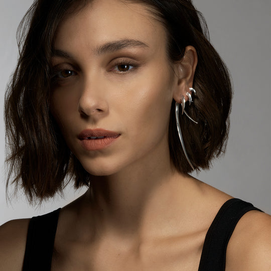 Hook Earrings, Size 3 - Silver - HT036.SSNAEOS