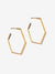 Large Hexagon Hoop Earrings - Gold - HXE20GP