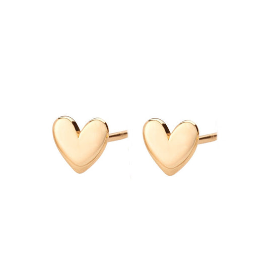 Heart Stud Earrings - Gold - SPESGS20