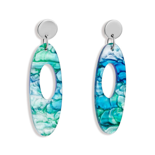 Hepworth Earrings - Silver/Blue/Green Lava - SP-763