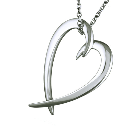 Hooked Heart Pendant - Silver - SA019.SSNANOS