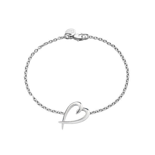 Hooked Heart Bracelet - Silver - SA020.SSNABOS
