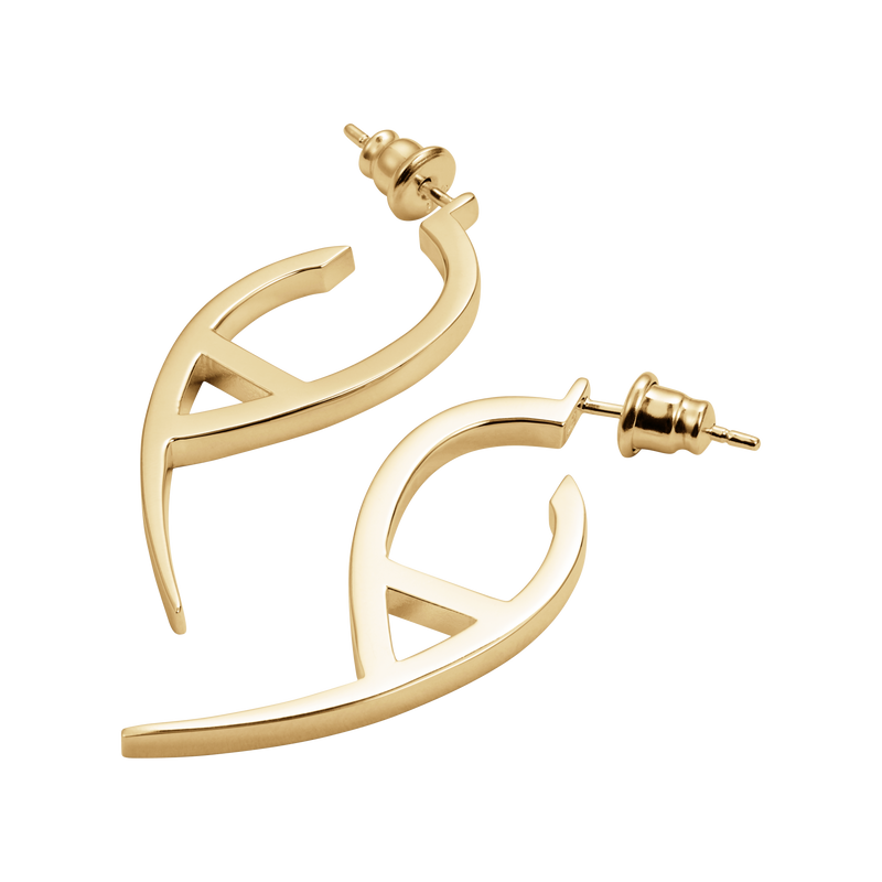 Flick Plain Earrings - Gold - 23EFpg
