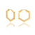 Large Bevelled Hexagon Huggie Hoop Earrings - Gold - HXPE6GP