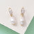 Isla Art Deco Hoop Baroque Pearl Earrings - Gold - AS22TRE48