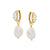 Isla Art Deco Hoop Baroque Pearl Earrings - Gold - AS22TRE48