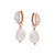 Isla Art Deco Baroque Pearl Hoop Earrings - Rose Gold - AS22TRE50