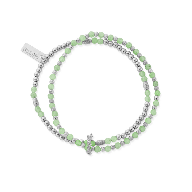 Wisteria Aventurine Set Of 2 Bracelets - Silver - SBSETA3422