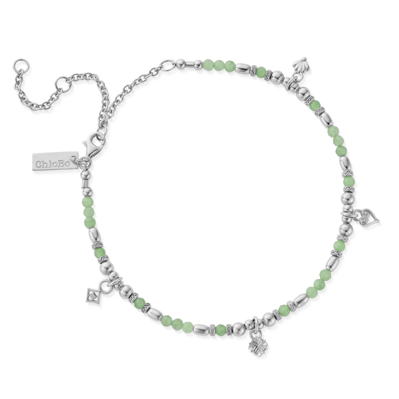 Harmony Aventurine Anklet - Silver - SANAMUL