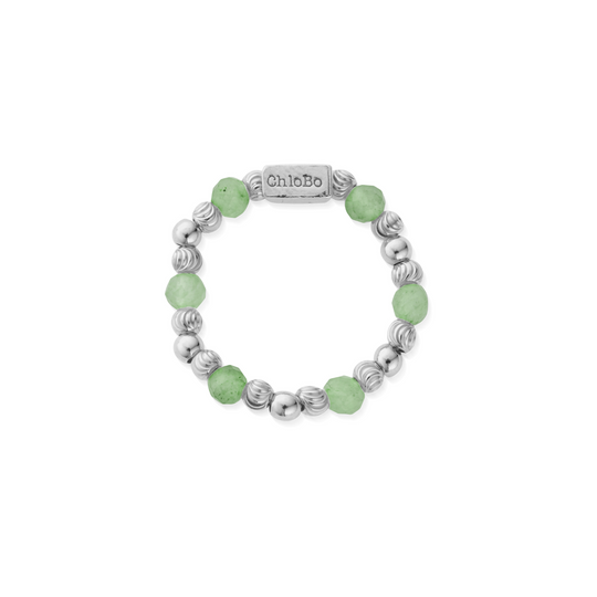 Happiness Aventurine Ring, Medium - Silver - SR2A